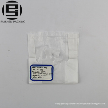 Bolso de empaquetado de la camiseta del HDPE reciclable del color blanco